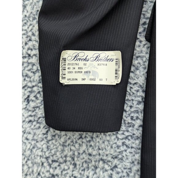 NWT VTG Brooks Brothers Blazer Mens 40R 100% Wool Office Work USA Made Pinstripe - Picture 8 of 13